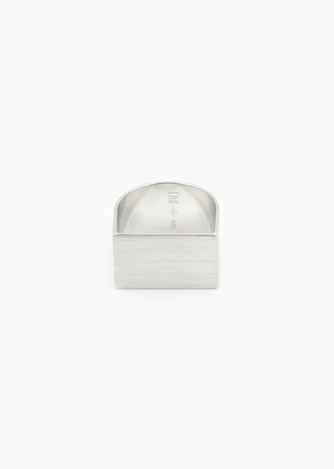 Silver Ring matte-polished on a white background